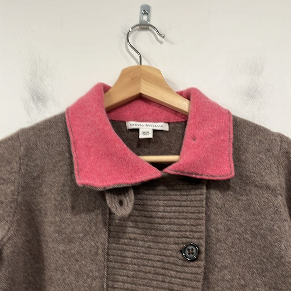 Banana Republic Lambswool Peacoat Buttoned Cardigan Sweater in Brown Pink M - Picture 4 of 12